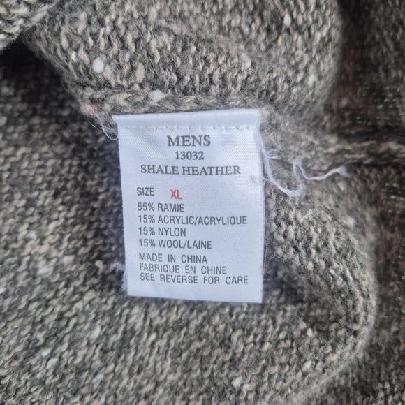 Woolrich Sweater Men's XL Wool Blend V-Neck Knit Pullover Shale Heather - Picture 5 of 9